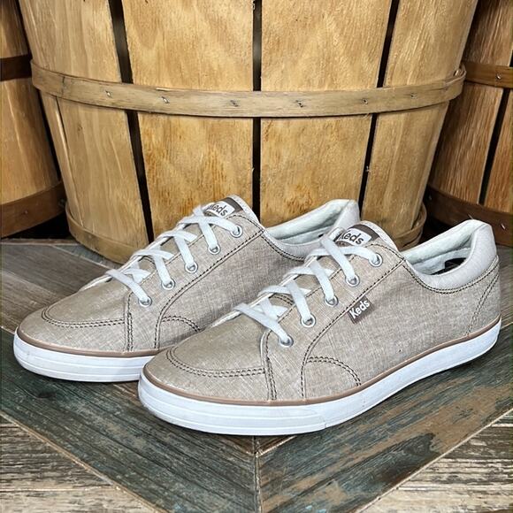 Keds Center 2 Beige Canvas Canvas Lace-Up Casual Comfort Sneakers Women Size 8.5 - Picture 3 of 11